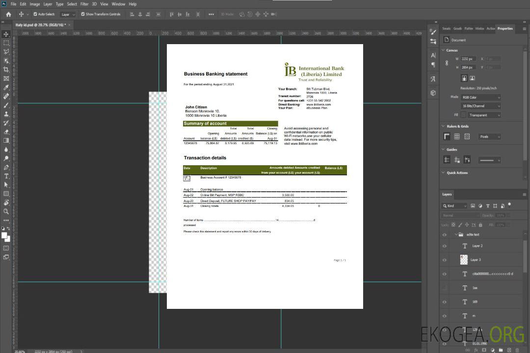 Libéria IB International Bank excel pdf template Libéria IB International Bank excel pdf template